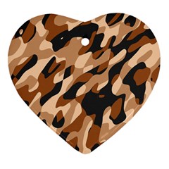 Abstract Camouflage Pattern Heart Ornament (two Sides) by Jack14