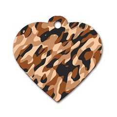 Abstract Camouflage Pattern Dog Tag Heart (two Sides) by Jack14