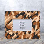 Abstract Camouflage Pattern White Tabletop Photo Frame 4 x6  Front