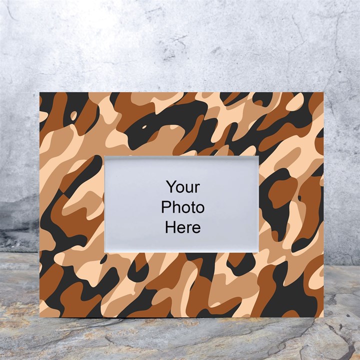 Abstract Camouflage Pattern White Tabletop Photo Frame 4 x6 