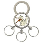 Cat Playing The Violin Art 3-Ring Key Chain Front