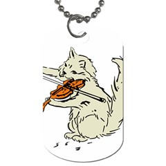 Cat Playing The Violin Art Dog Tag (one Side)