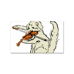 Cat Playing The Violin Art Sticker Rectangular (10 Pack)