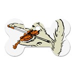 Cat Playing The Violin Art Dog Tag Bone (One Side) Front