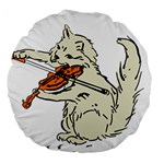 Cat Playing The Violin Art Large 18  Premium Round Cushions Front