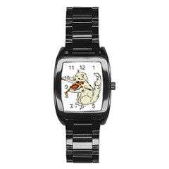 Cat Playing The Violin Art Stainless Steel Barrel Watch by oldshool