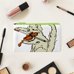 Cat Playing The Violin Art Cosmetic Bag (xs)