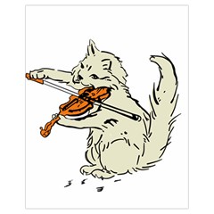 Cat Playing The Violin Art Drawstring Bag (small)