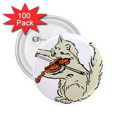 Cat Playing The Violin Art 2 25  Buttons (100 Pack) 