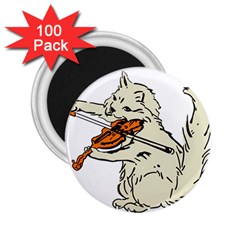 Cat Playing The Violin Art 2 25  Magnets (100 Pack)  by oldshool