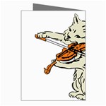 Cat Playing The Violin Art Greeting Cards (Pkg of 8) Right