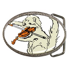 Cat Playing The Violin Art Belt Buckles by oldshool