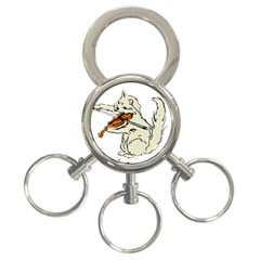 Cat Playing The Violin Art 3-ring Key Chain by oldshool