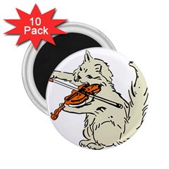 Cat Playing The Violin Art 2 25  Magnets (10 Pack)  by oldshool