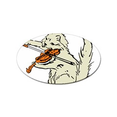 Cat Playing The Violin Art Sticker (oval)