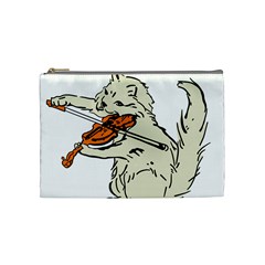 Cat Playing The Violin Art Cosmetic Bag (medium) by oldshool