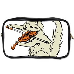 Cat Playing The Violin Art Toiletries Bag (one Side) by oldshool