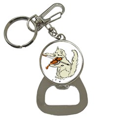 Cat Playing The Violin Art Bottle Opener Key Chain by oldshool