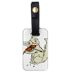 Cat Playing The Violin Art Luggage Tag (one Side)