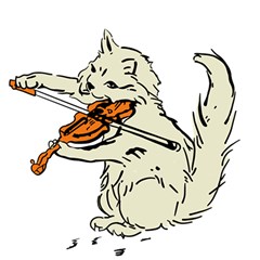 Cat Playing The Violin Art Play Mat (square)