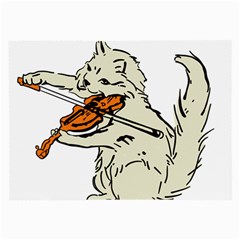 Cat Playing The Violin Art Large Glasses Cloth by oldshool