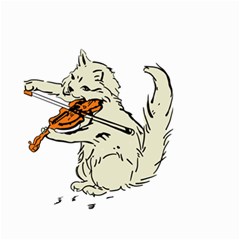 Cat Playing The Violin Art Small Garden Flag (two Sides)