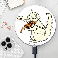 Cat Playing The Violin Art Wireless Fast Charger(white)