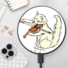 Cat Playing The Violin Art Wireless Fast Charger(black) by oldshool