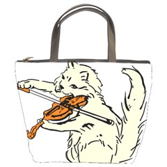 Cat Playing The Violin Art Bucket Bag by oldshool