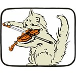 Cat Playing The Violin Art Fleece Blanket (Mini) 35 x27  Blanket