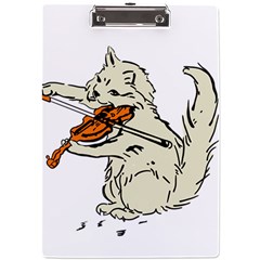 Cat Playing The Violin Art A4 Acrylic Clipboard