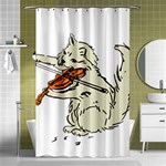 Cat Playing The Violin Art Shower Curtain 48  x 72  (Small)  Curtain(48  X 72 ) - 42.18 x64.8  Curtain(48  X 72 )