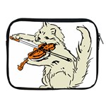 Cat Playing The Violin Art Apple iPad 2/3/4 Zipper Cases Front