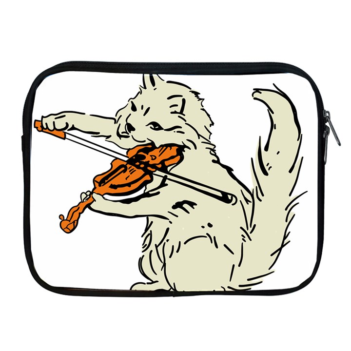 Cat Playing The Violin Art Apple iPad 2/3/4 Zipper Cases