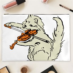 Cat Playing The Violin Art Cosmetic Bag (xxl) by oldshool