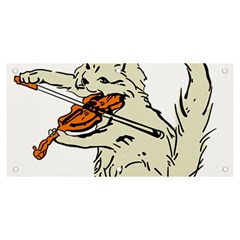 Cat Playing The Violin Art Banner And Sign 6  X 3  by oldshool