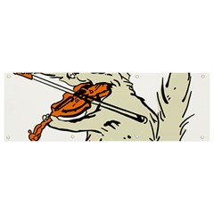 Cat Playing The Violin Art Banner And Sign 9  X 3  by oldshool