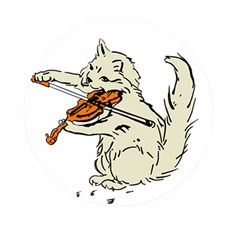 Cat Playing The Violin Art Mini Round Pill Box (pack Of 5) by oldshool