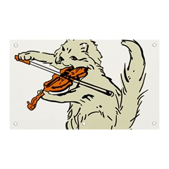 Cat Playing The Violin Art Banner And Sign 5  X 3  by oldshool