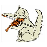 Cat Playing The Violin Art Premium Plush Fleece Blanket (Small) 50 x40  Blanket Front