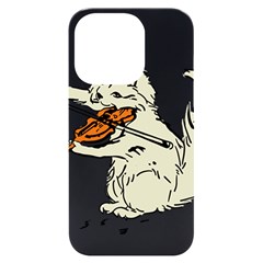 Cat Playing The Violin Art Iphone 14 Pro Black Uv Print Case