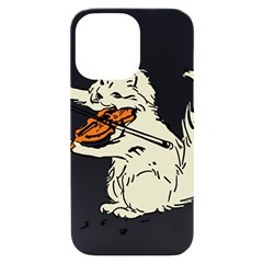 Cat Playing The Violin Art Iphone 14 Pro Max Black Uv Print Case by oldshool