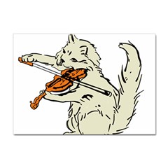 Cat Playing The Violin Art Sticker A4 (10 Pack) by oldshool