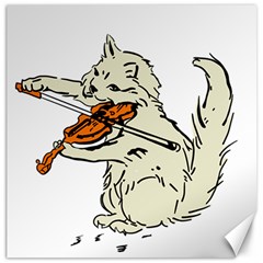 Cat Playing The Violin Art Canvas 20  X 20 