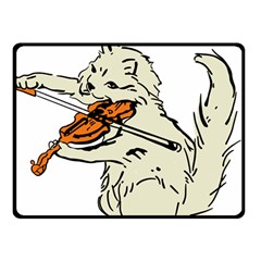 Cat Playing The Violin Art Fleece Blanket (small) by oldshool