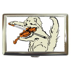 Cat Playing The Violin Art Cigarette Money Case