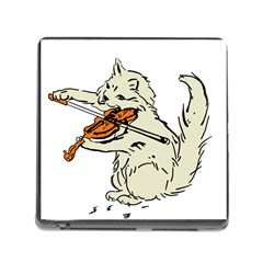 Cat Playing The Violin Art Memory Card Reader (square 5 Slot) by oldshool