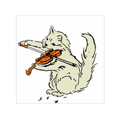 Cat Playing The Violin Art Square Satin Scarf (30  X 30 ) by oldshool