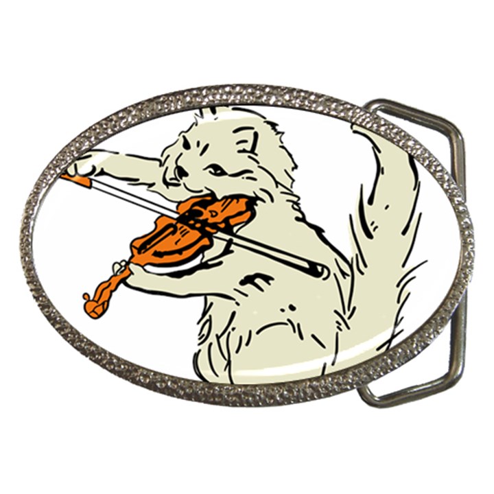 Cat Playing The Violin Art Belt Buckles