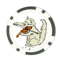 Cat Playing The Violin Art Poker Chip Card Guard (10 Pack)